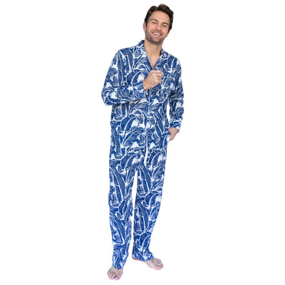 Men's Martinique® Blue Banana Leaf Long PJ Set