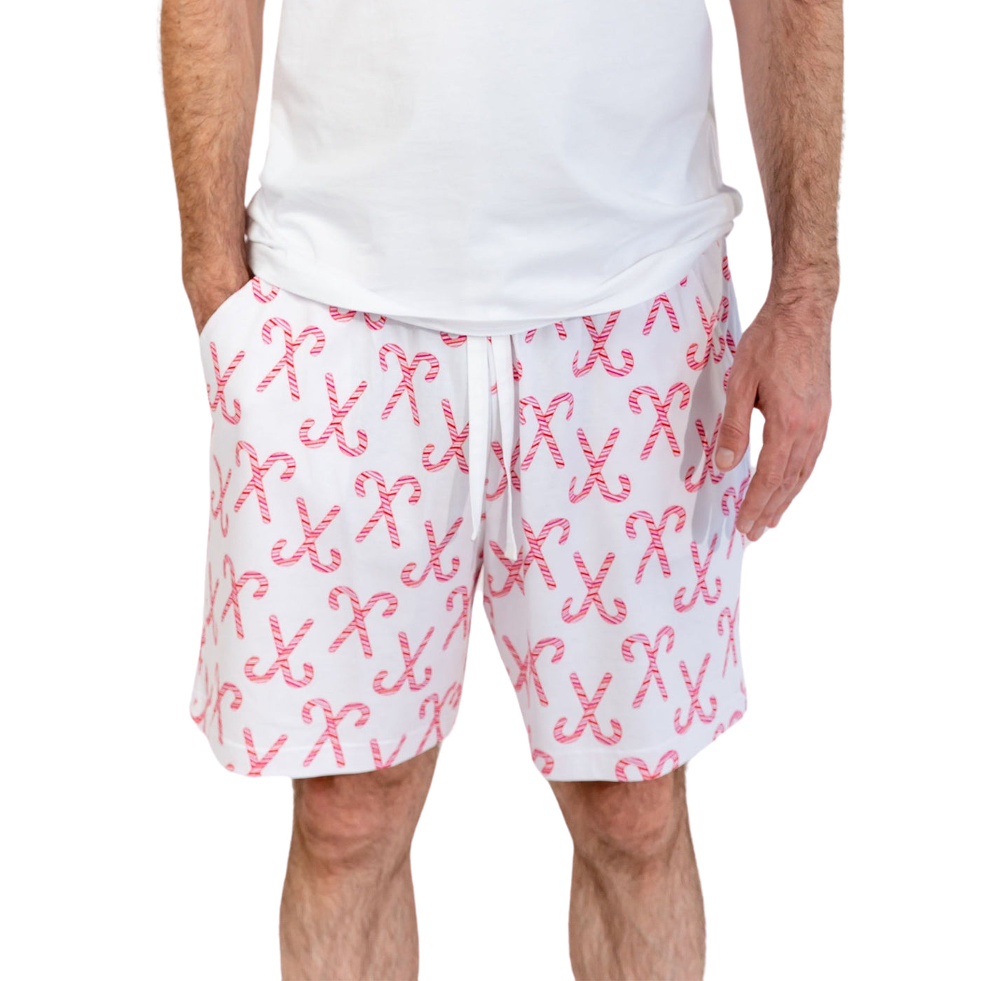 Men's Candy Cane Sleep Shorts