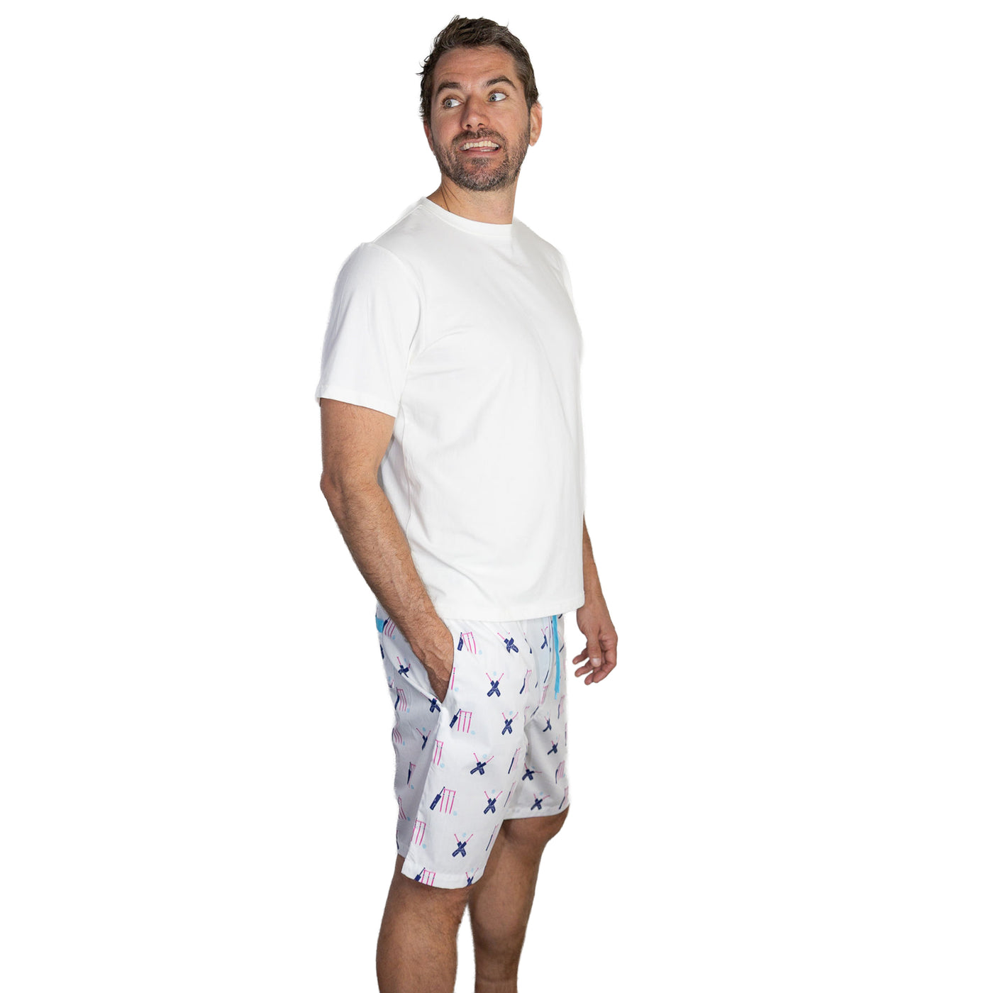 Men's Cricket Pink Sleep Shorts