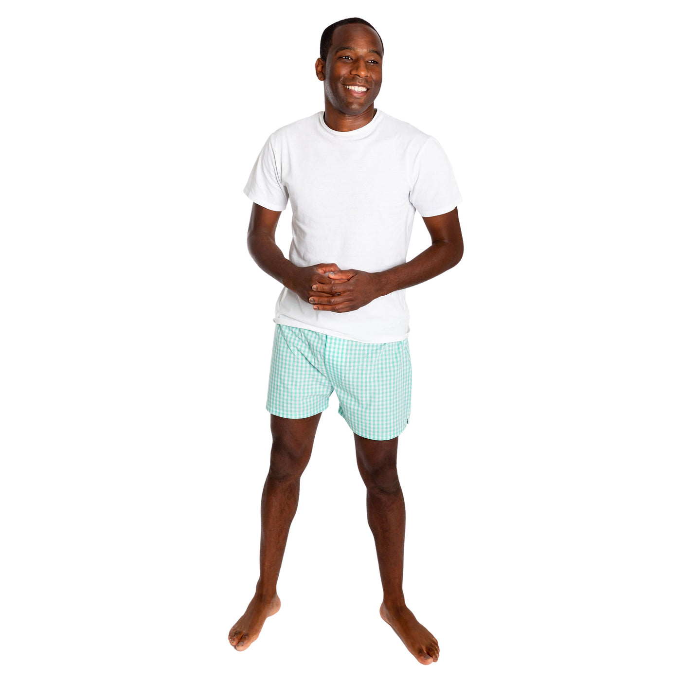 Men's Hepburn Gingham Mint Boxer Shorts