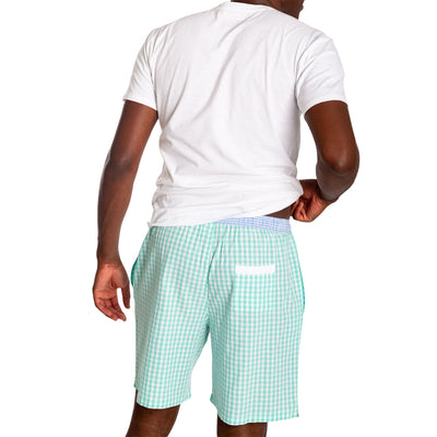 Men's Hepburn Gingham Mint Sleep Shorts