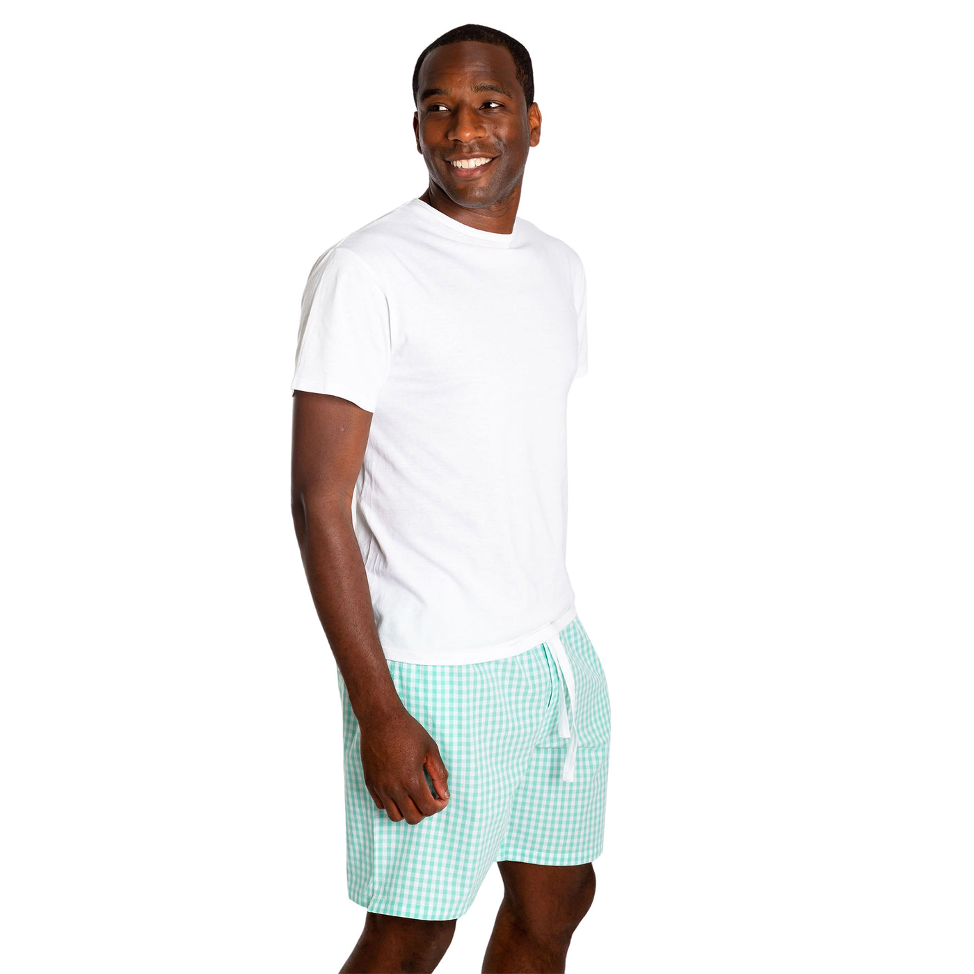 Men's Hepburn Gingham Mint Sleep Shorts