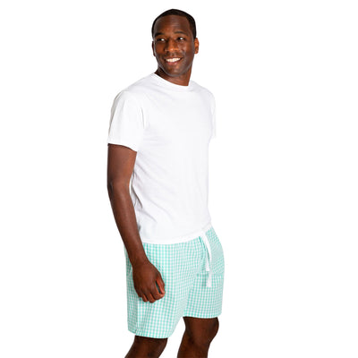 Men's Hepburn Gingham Mint Sleep Shorts