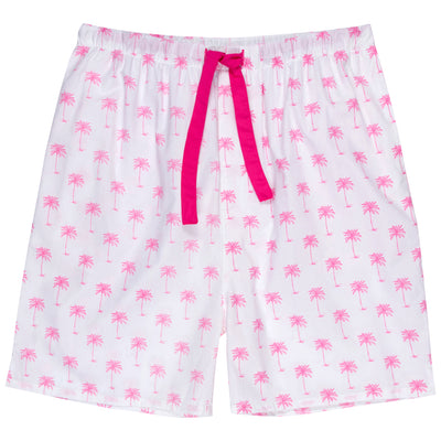 Men's Pink Palm Tree Sleep Shorts