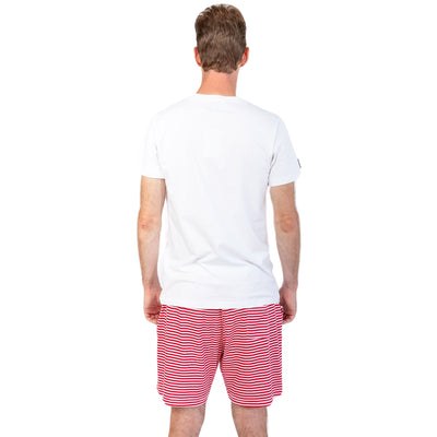 Men's Red Stripe Jersey Sleep Shorts