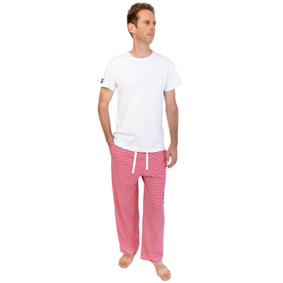 Men's Red Stripe Jersey PJ Pants