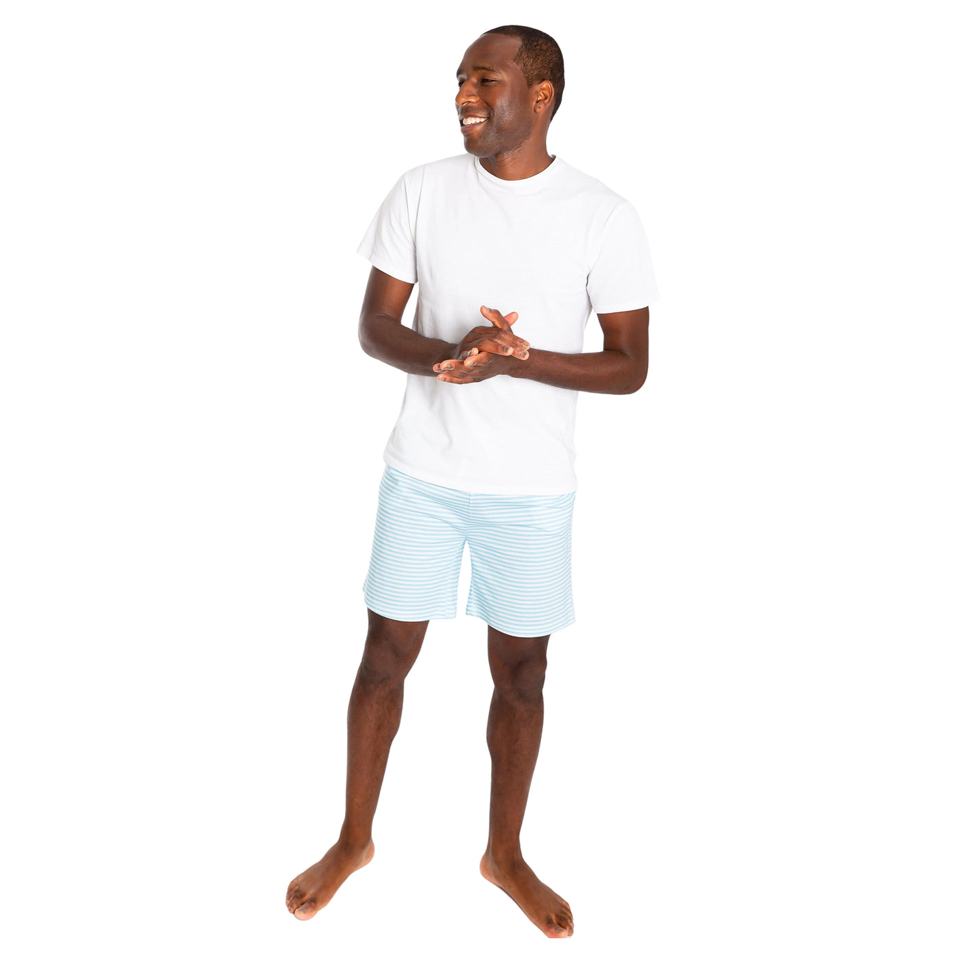 Men's Sky Blue Jersey Sleep Shorts