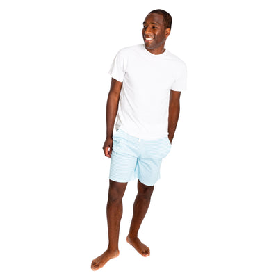 Men's Sky Blue Jersey Sleep Shorts