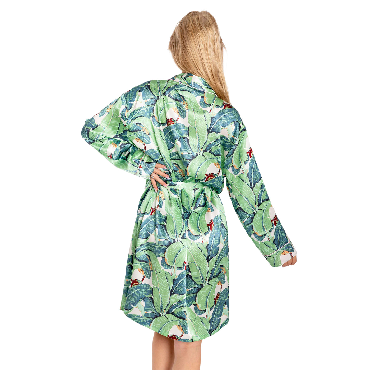 Women's Martinique® Green Banana Leaf Robe - SILK