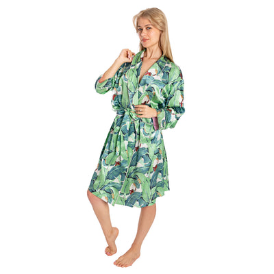 Women's Martinique® Green Banana Leaf Robe - SILK