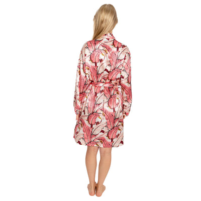 Women's Martinique® Pink Banana Leaf Robe - SILK