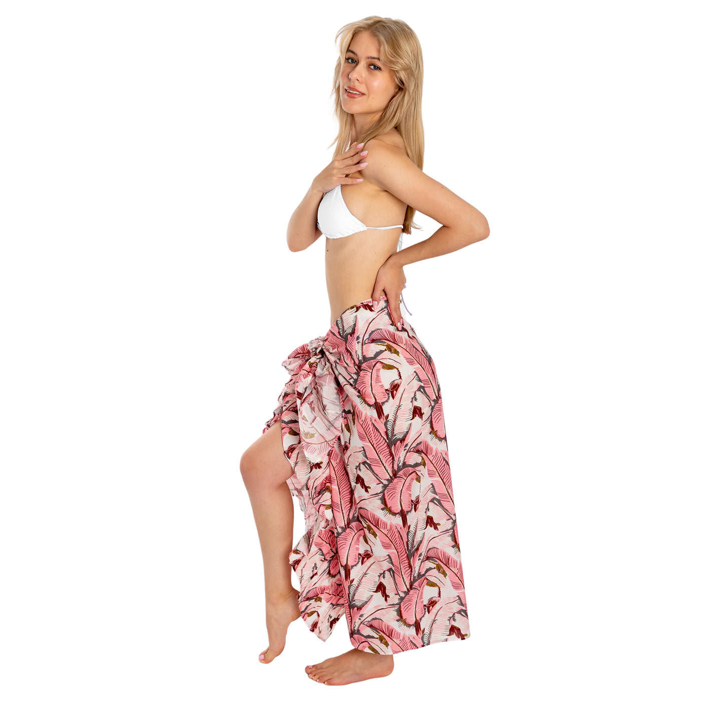 Women's Martinique® Pink Banana Leaf Sarong