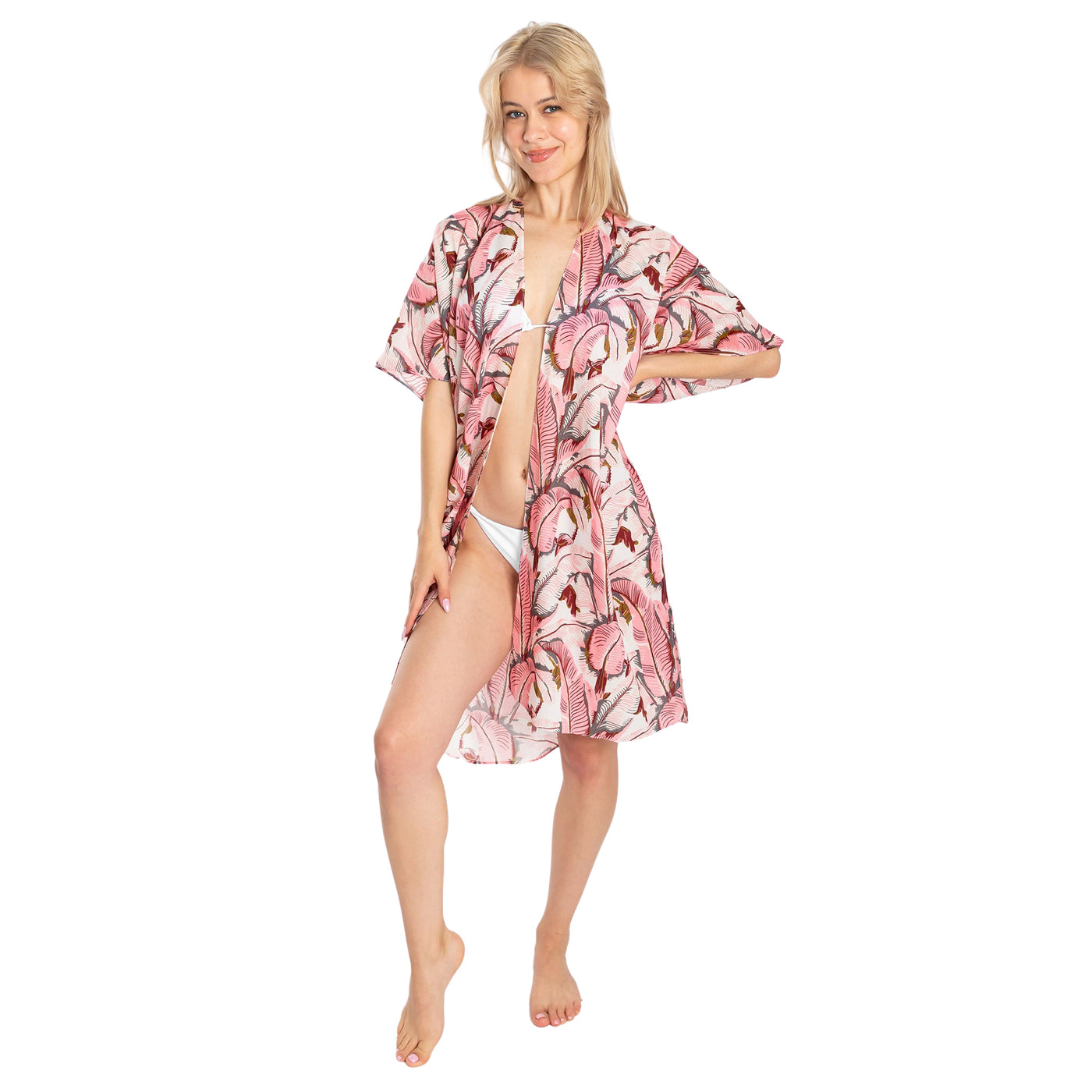 Women's Martinique® Pink Banana Leaf Cover Up