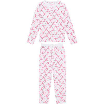 Women's Candy Cane Long PJ Set