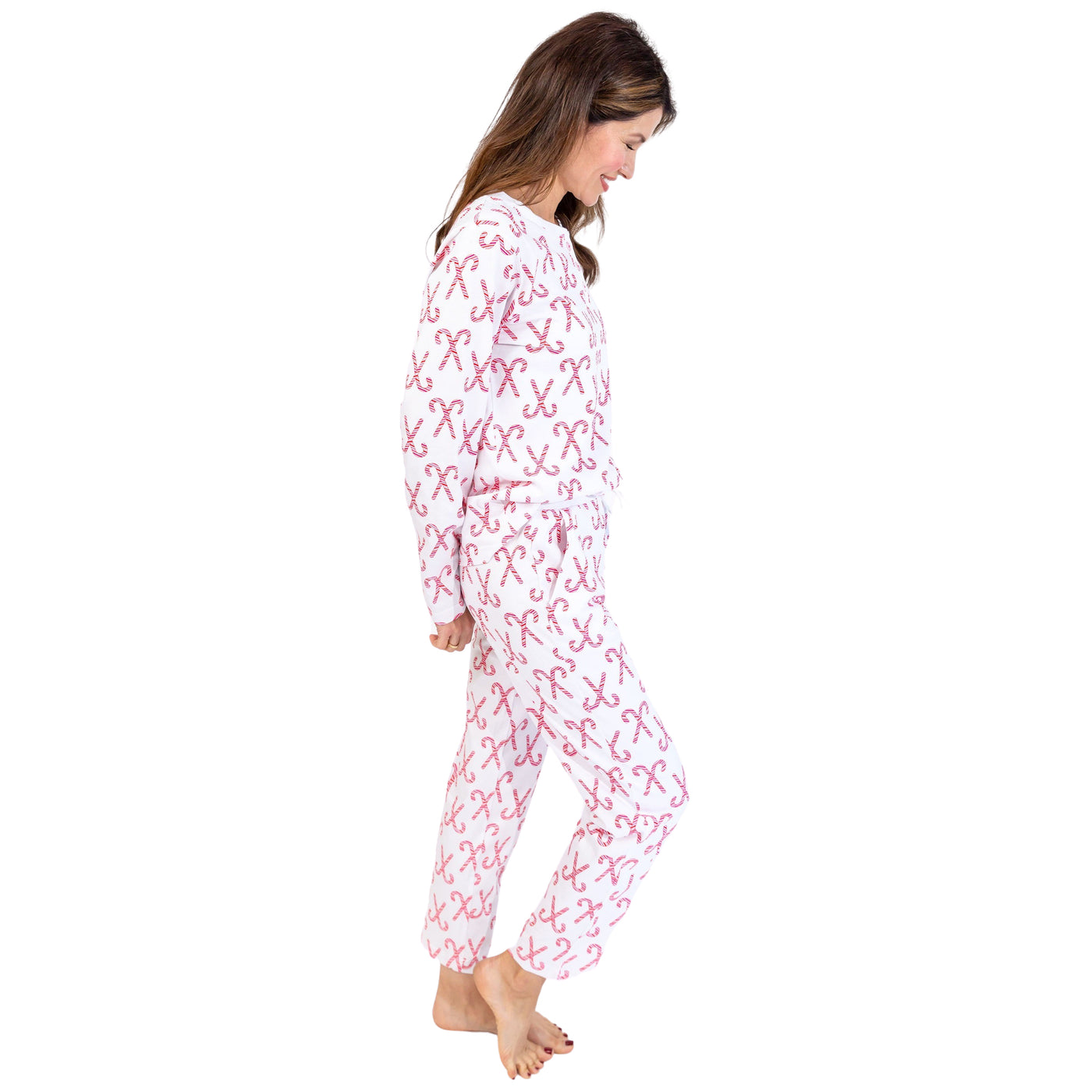 Women's Candy Cane Long PJ Set