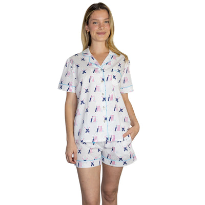 Women's Cricket Pink Short PJ Set