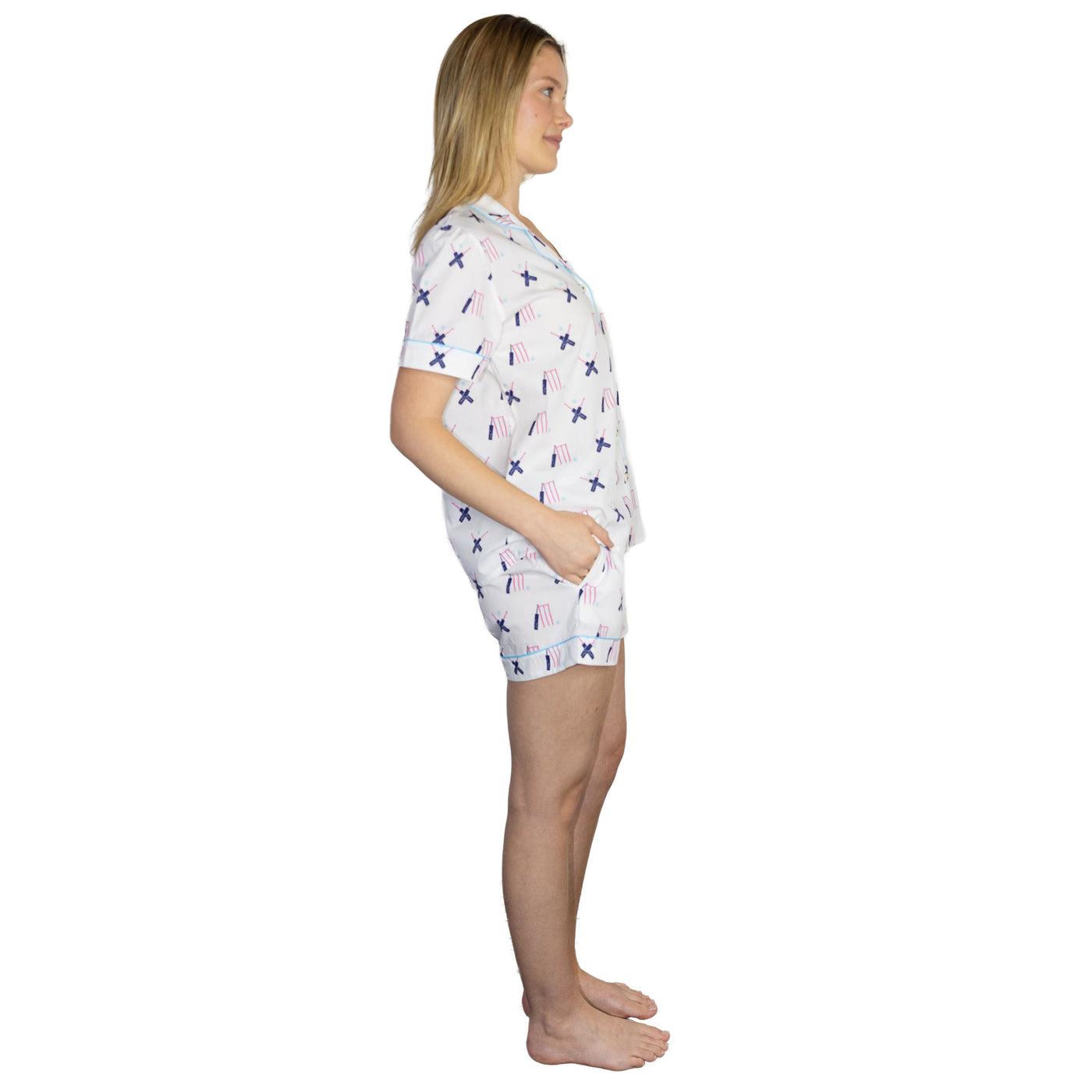 Women's Cricket Pink Short PJ Set