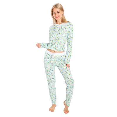 Women's Daisy Jersey Long PJ Set