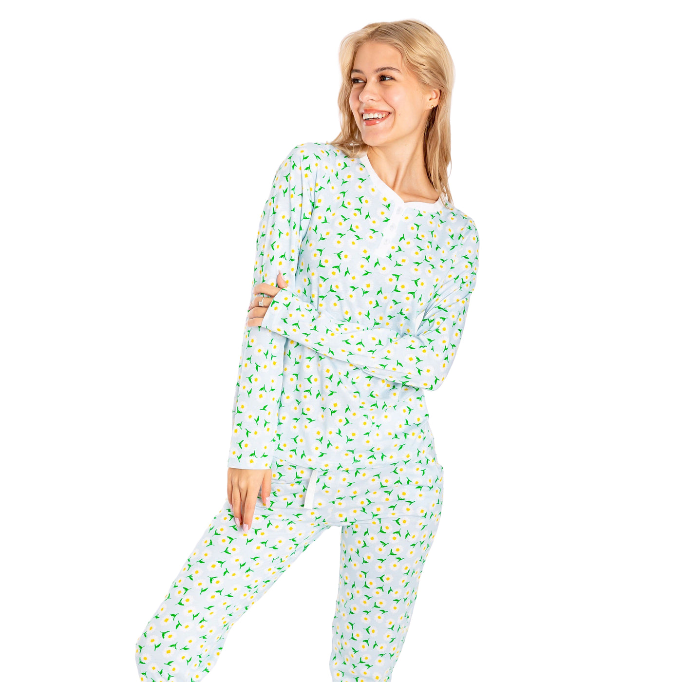 Women's Daisy Jersey Long PJ Set