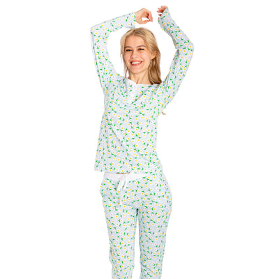 Women's Daisy Jersey Long PJ Set