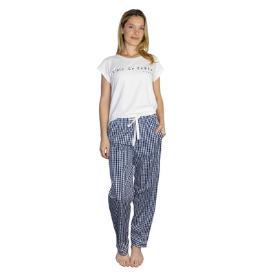 Women's Hepburn Gingham Navy PJ Pants