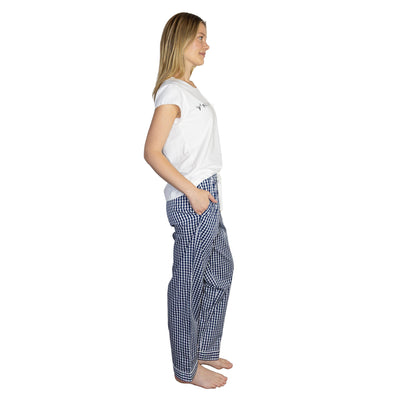Women's Hepburn Gingham Navy PJ Pants