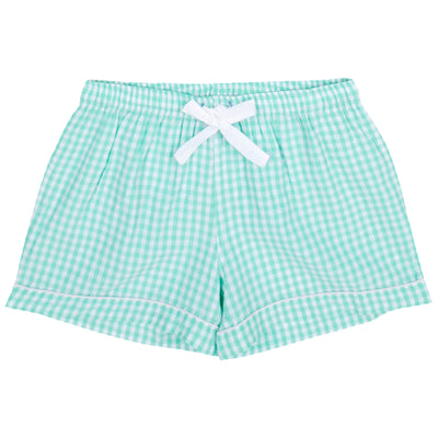 Women's Hepburn Gingham Mint Boxer Shorts