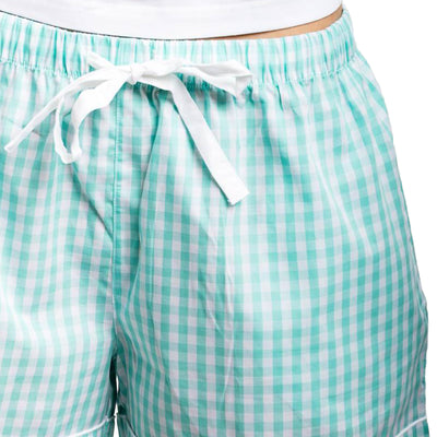 Women's Hepburn Gingham Mint Boxer Shorts