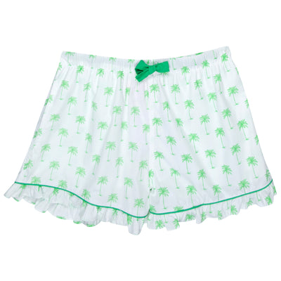 Women's Green Palm Tree Boxer Shorts