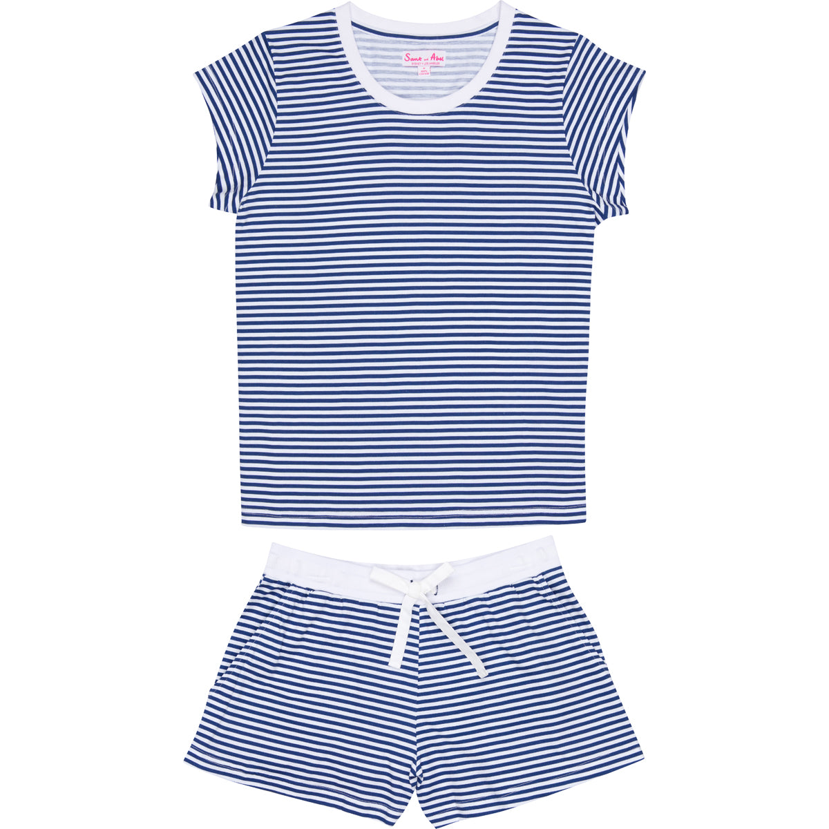 Women's Navy Jersey Short PJ Set