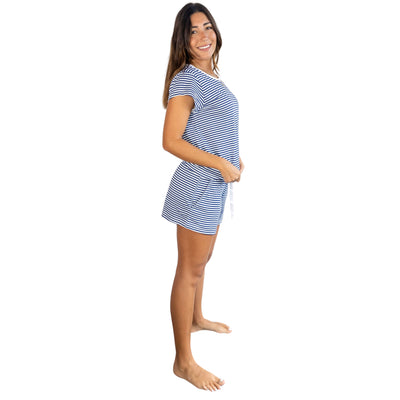 Women's Navy Jersey Short PJ Set