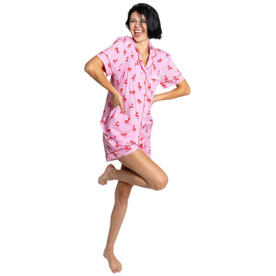 Women's Reindeer Pink Short PJ Set