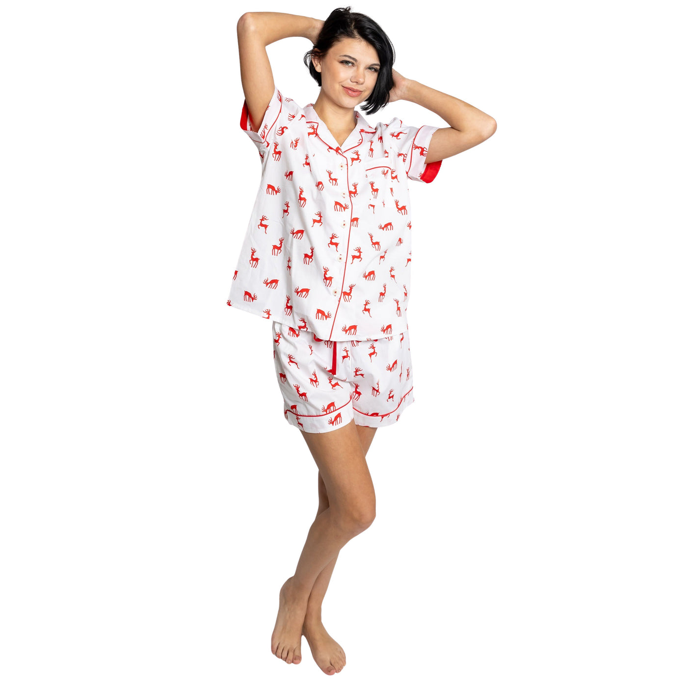 Women's Reindeer Red Short PJ Set