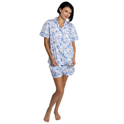 Women's Skydog Blue Short PJ Set