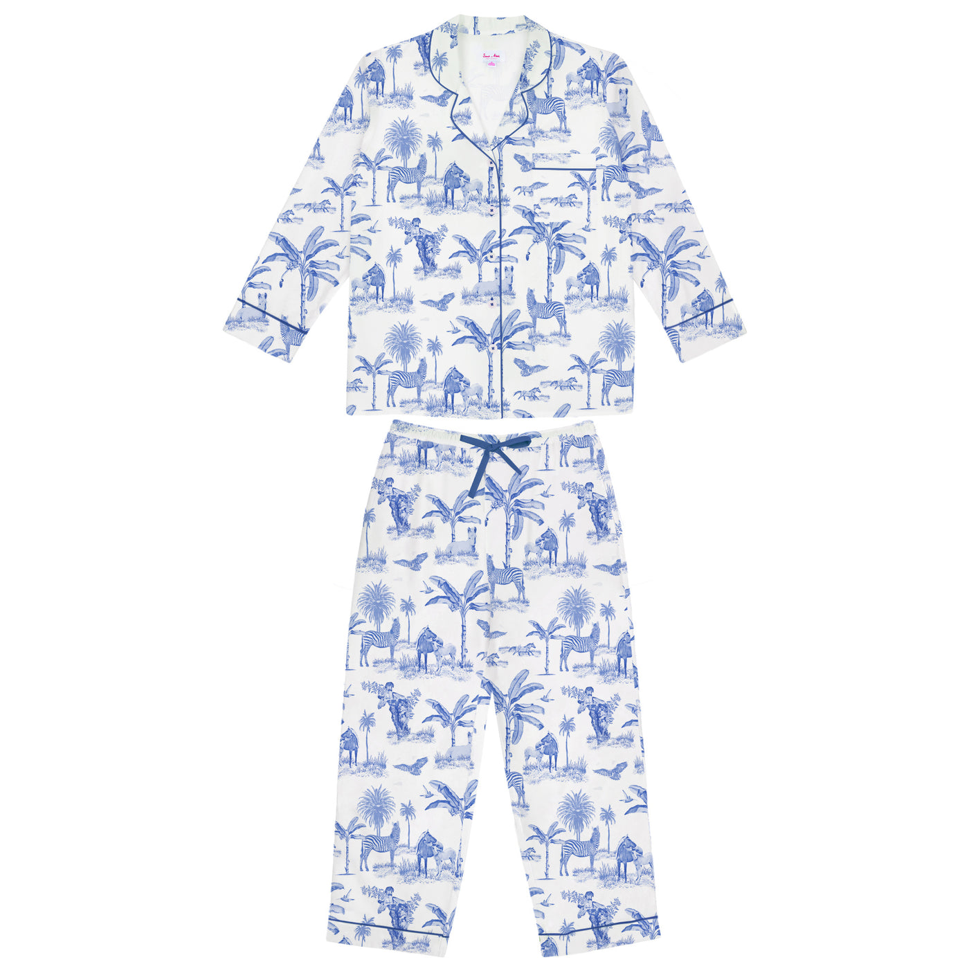 Women's Skydog Blue Long PJ Set