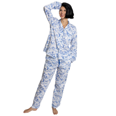 Women's Skydog Blue Long PJ Set