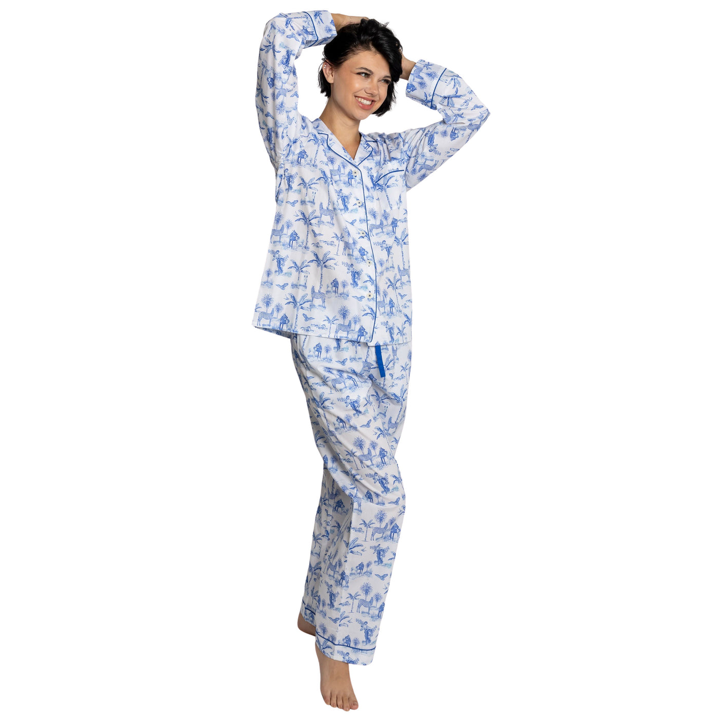 Women's Skydog Blue Long PJ Set