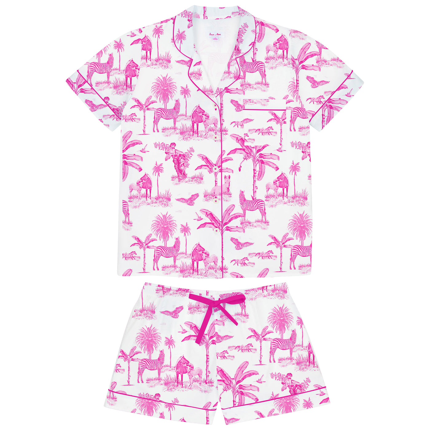 Women's Skydog Pink Short PJ Set