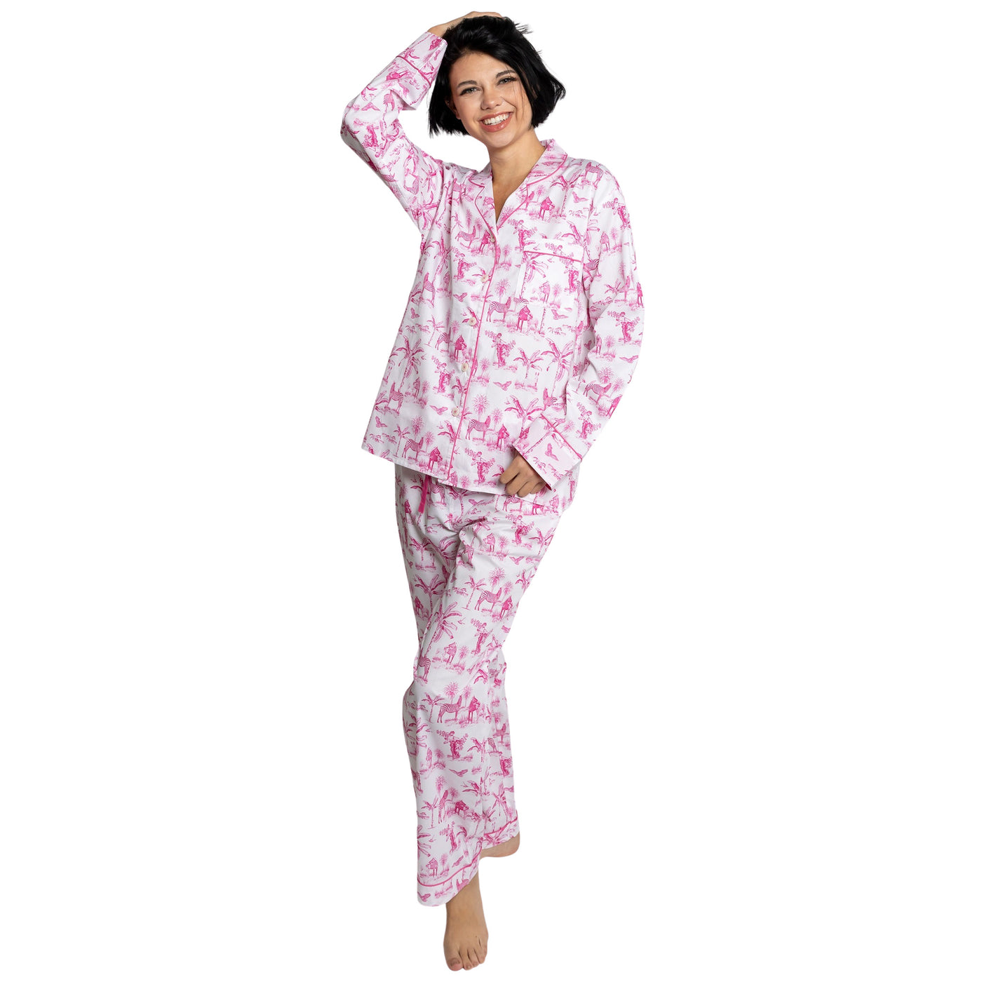 Women's Skydog Pink Long PJ Set