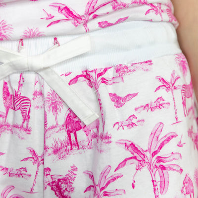 Women's Skydog Toile Pink Jersey Short PJ Set