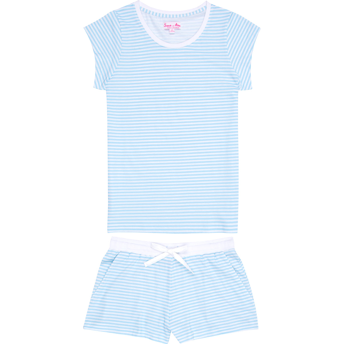 Women's Sky Blue Jersey Short PJ Set