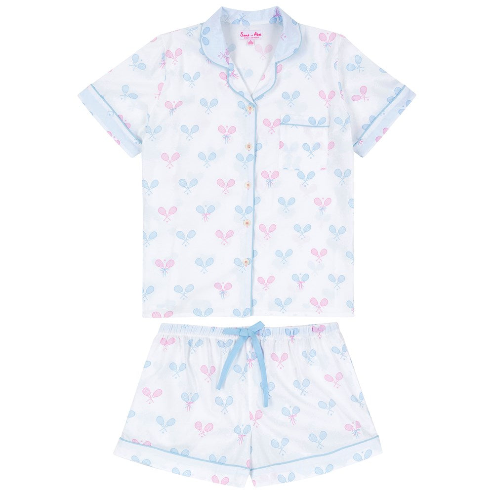 Women's Tennis Bows Short PJ Set