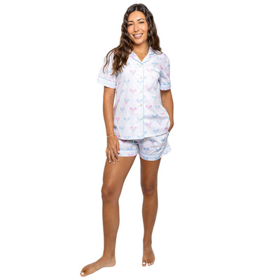 Women's Tennis Bows Short PJ Set