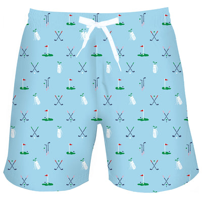 Mens Golf Blue Swim Shorts
