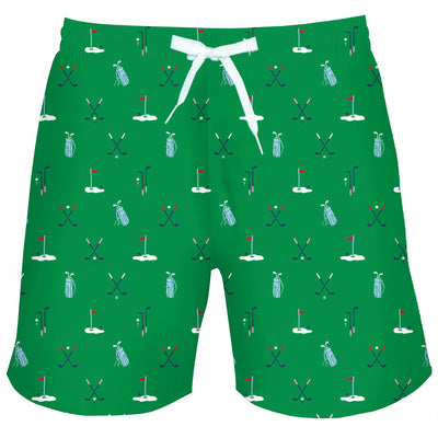 Mens Golf Green Swim Shorts