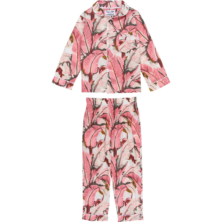 Kids Pink Martinique® Banana Leaf PJ Set