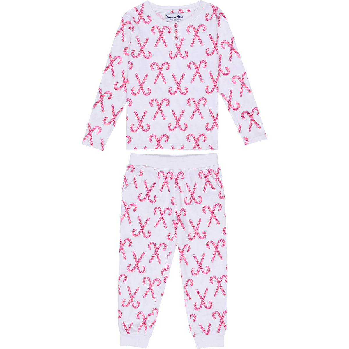 Kids Christmas Candy Cane Long PJ Set