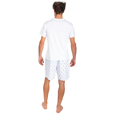 Men's Blue Palm Tree Sleep Shorts