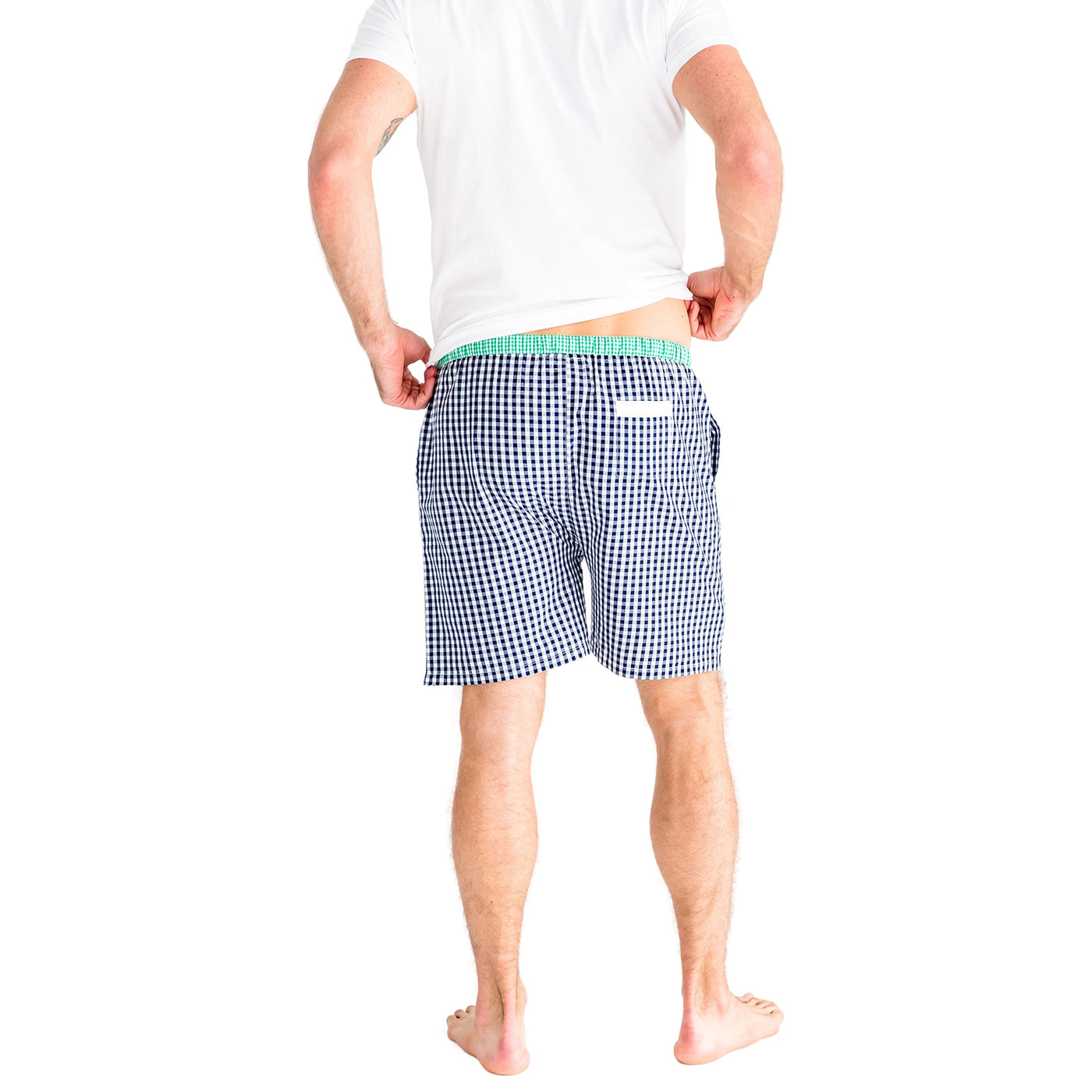 Men's Hepburn Gingham Navy Sleep Shorts