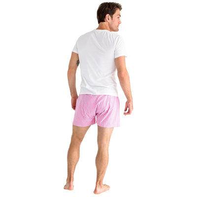 Men's Hepburn Gingham Pink Boxer Shorts